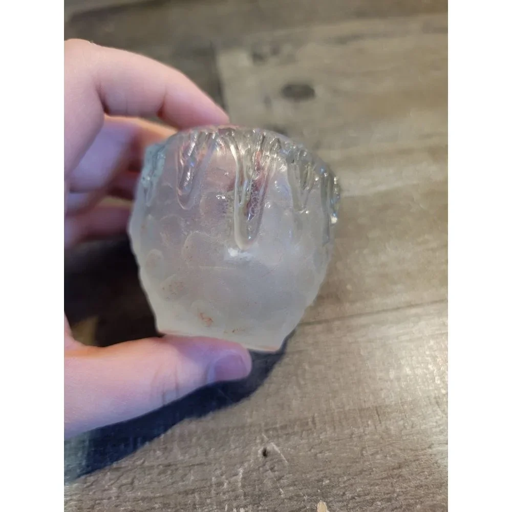 Frosted tea light holder‎ icicle decor xmas